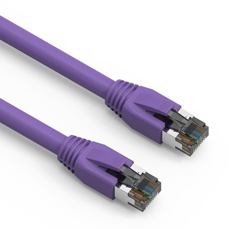 BESTLINK NETWARE CAT8 S/FTP Ethernet Network Cable 24AWG 2GHz 40G- 50ft- Purple 100363PU